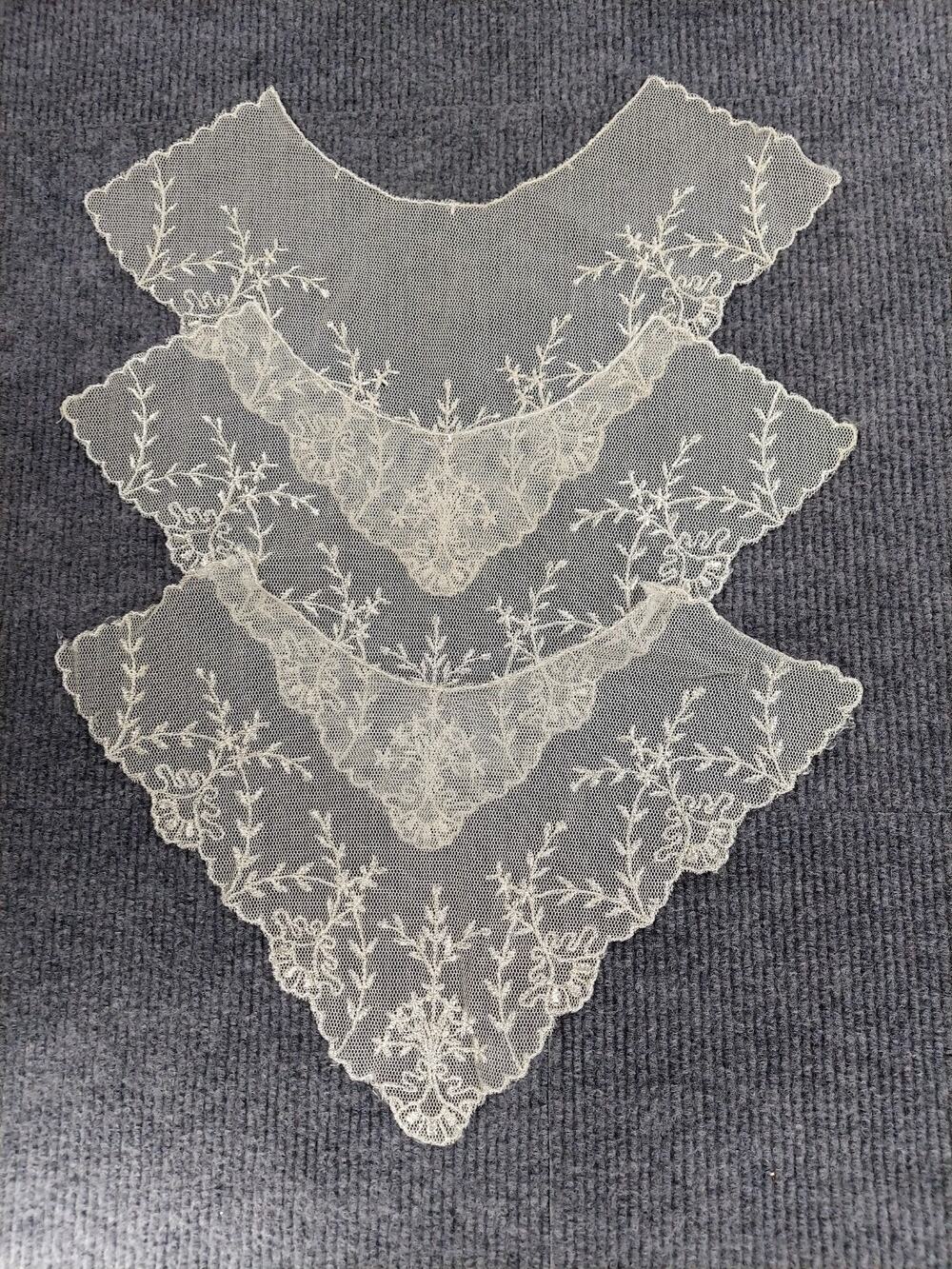 Embroidered Lace Collar Applique Crafting Floral Eyelet Sewing Motif White Lot 3